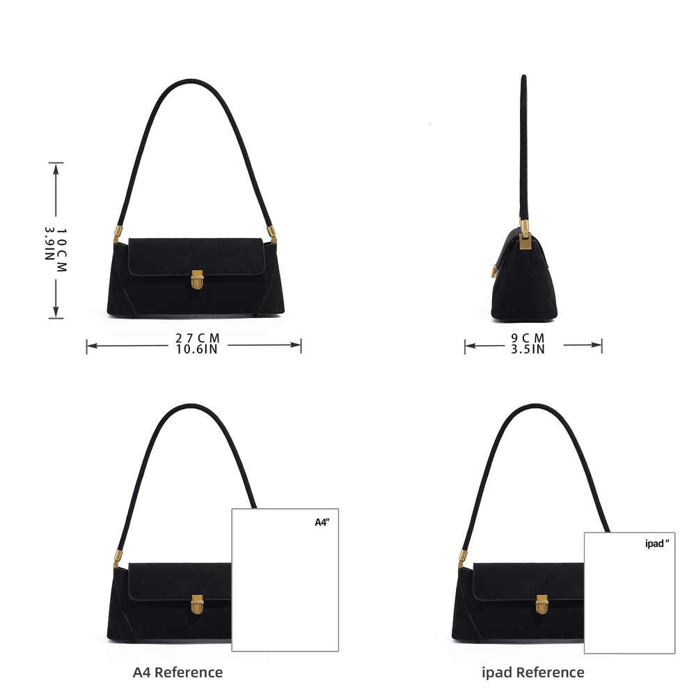 Premium sense 2024 flannelette single shoulder crossbody underarm women's fashion Baguette bag