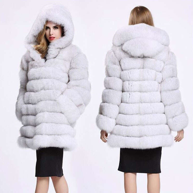 shanshi fur coat women Haining imitation fox new women's casual long sleeved fur coat