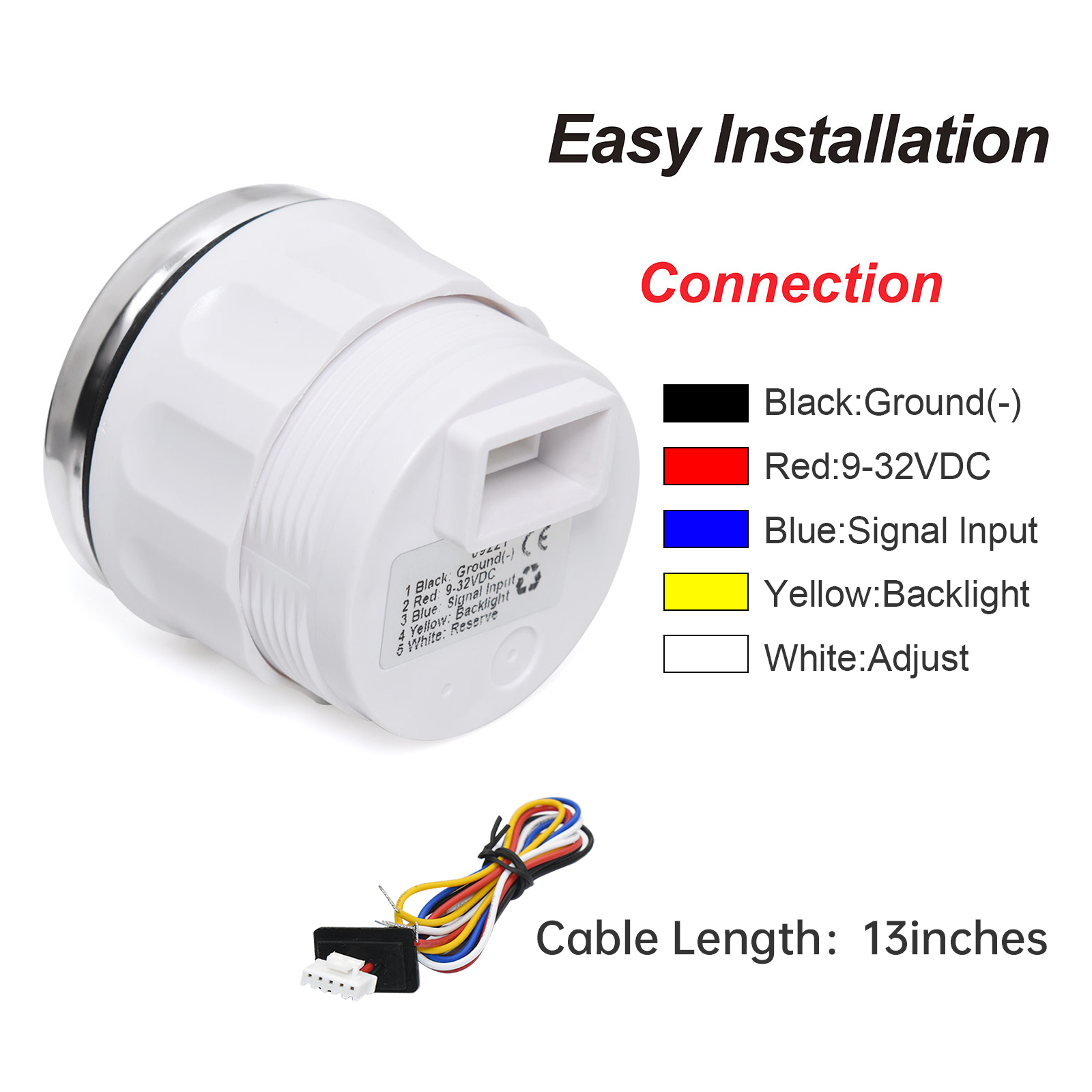 Universal 5/10Bar Oil Pressure Gauge 7 Colors Backlight 5BAR 1/8NPT Sensor Oil Pressure Meter For Car Truck Boat Marine 12/24V
