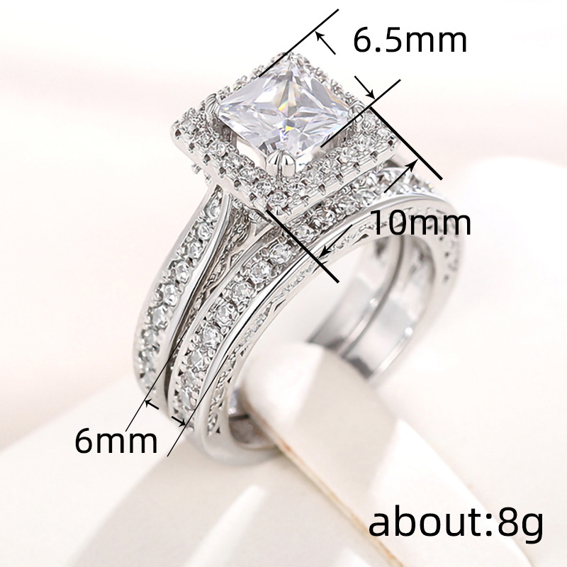 Choucong Handmade Wedding Rings Vintage Jewelry Gold Fill Princess Cut White Cubic Zircon CZ Dia Party Eternity Women Fashion Couple Ring Set Gift d3f