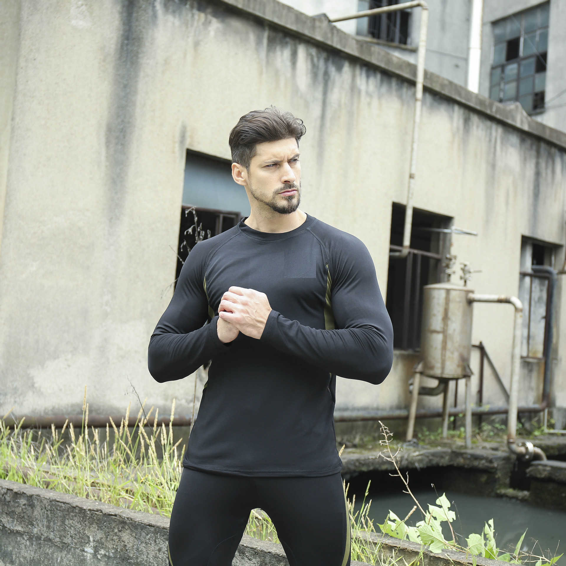 Mens Thermal Underwear 2pieceset tactical uniform winter hot underwear set outdoor quick drying tactical long compression fitness suit 2024 new mode Y