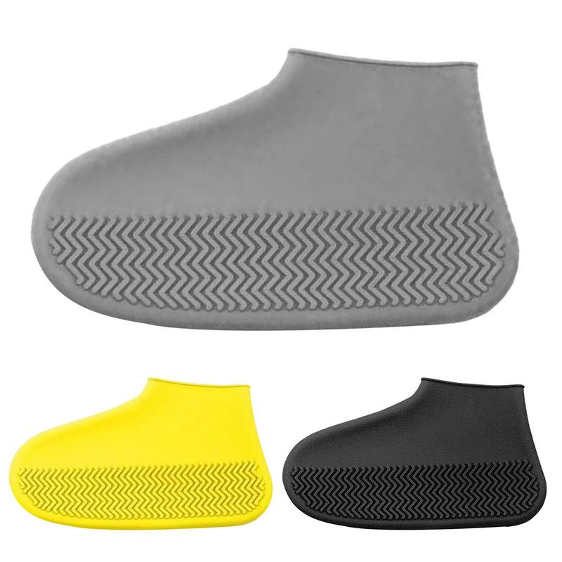 NEW 1 Pair Waterproof Non-slip Silicone Shoe Elastic Wear-resistant Unisex Rain Boots For Outdoor Rainy Day Reusable Shoe Cover 69ca0