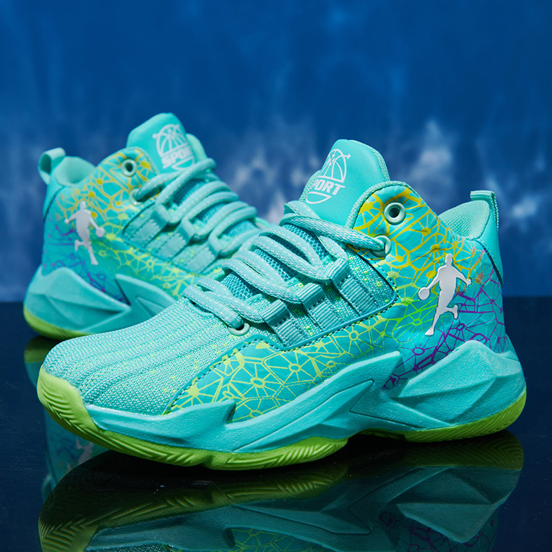 Children Basketball Shoes Casual Breathable Lightweight Couple Trainers Rubber Soled Comfortable Training Sneakers for Kids