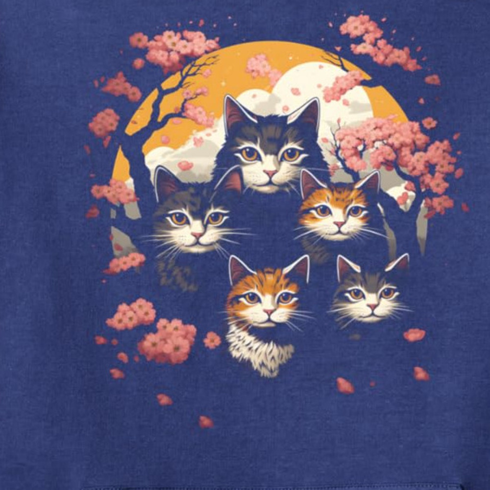 Hoodie for Mens Womens Cat Lover Japanese Cherry Blossom Cat Mom Kawaii Anime Pullover Hoodie Graphic Hoodies sweatshirt