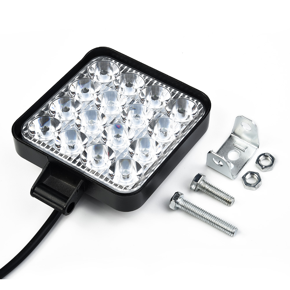 16-LED Work Green Lights Bar Floodlight Car ATV Off-road Driving Fog Lamp 12V/24V 48W 6000K For Project Vehicles Excavator Truck