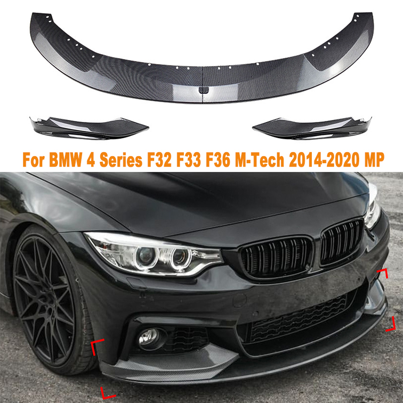 For 4 Series F32 F33 F36 M-Tech 2014-2020 MP Car Front Lip Splitter Diffuser Body Kit Spoiler Bumper Guard Protector