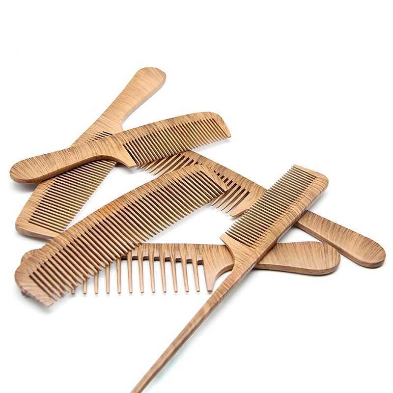 Natural pearl flower comb smooth comb scalp massage anti tangling bamboo wooden comb anti tangling static brush salon tool W241112