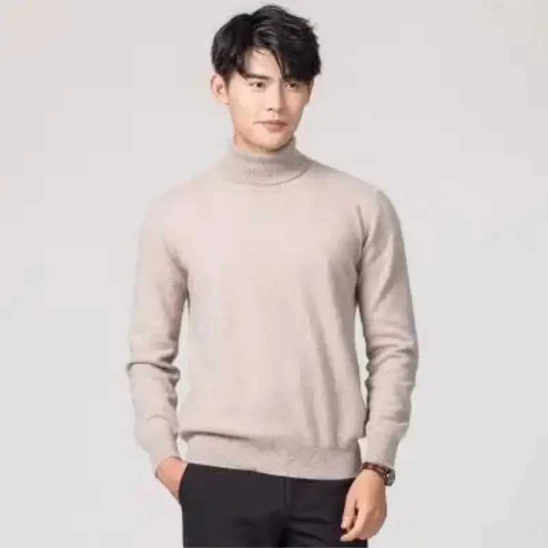 Home>Products>Cashmere>Cotton Blended Turtle Neck Mens Jumper W2411111