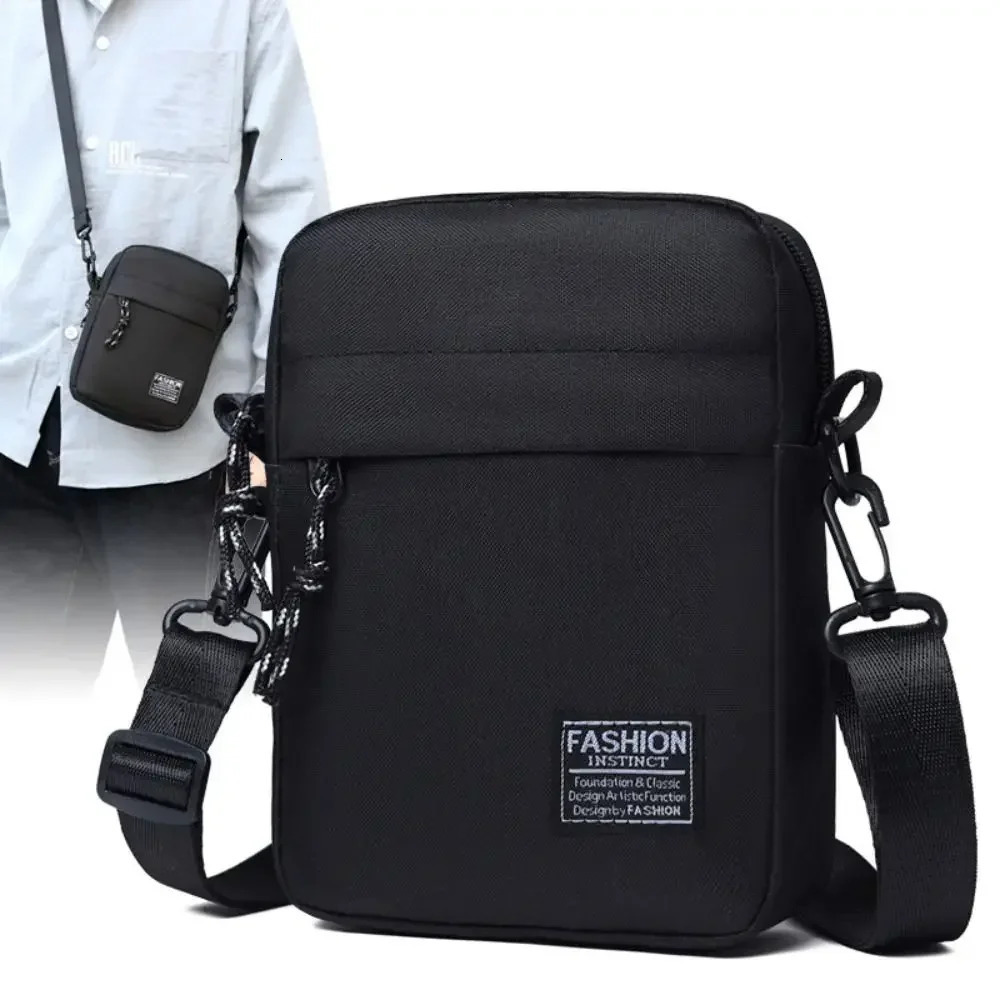 Nylon Shoulder Bag Black Grey Blue Casual and Fashionable Men Hand Retro Business Crossbody 241111