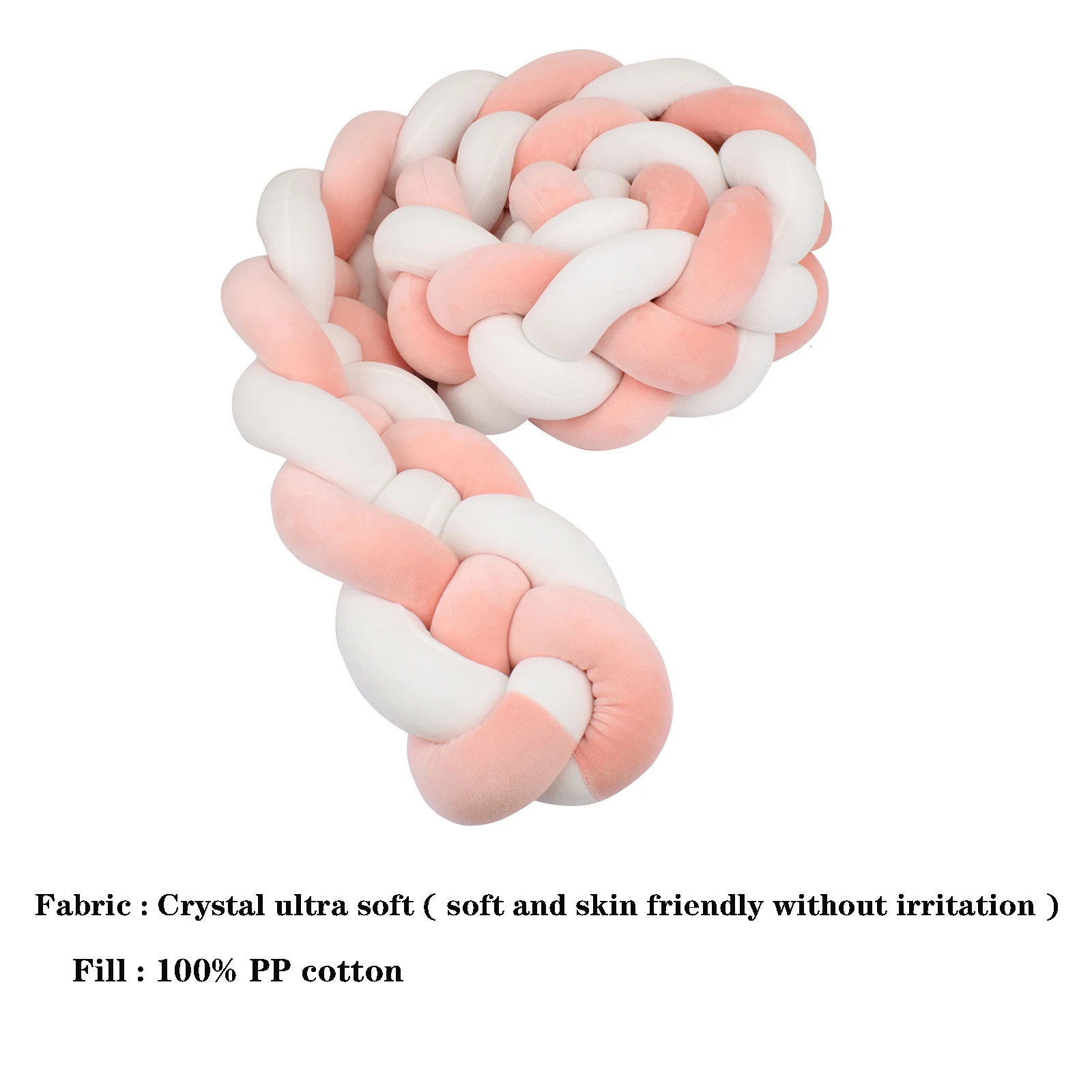 1M-4M Braided Baby Bed Bumper Handmade Cushion Knotted Braid Pillow Soft Pad Baby Room Decor Protector 240329