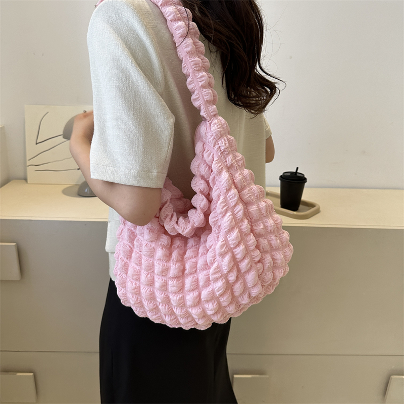 Women Cloud Diamond Fold Tote Bag Summer Large Capacity Fashion Female Underarm Bag Girl Shoulder Bag Bubble Crossbody Bag Bolsa
