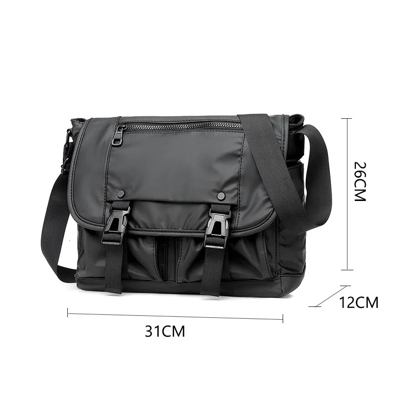 Mens Bag Nylon Cloth Membrane Waterproof Shoulder Bags Messenger Bags Large Satchels Business Bolsa Masculina Student 241107