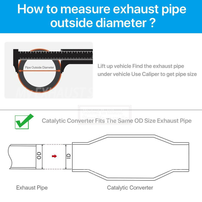 2pcs 2in/5.08cm Universal Catalytic Converter Flow Sports 400 Cells High Performance Engine Accessories