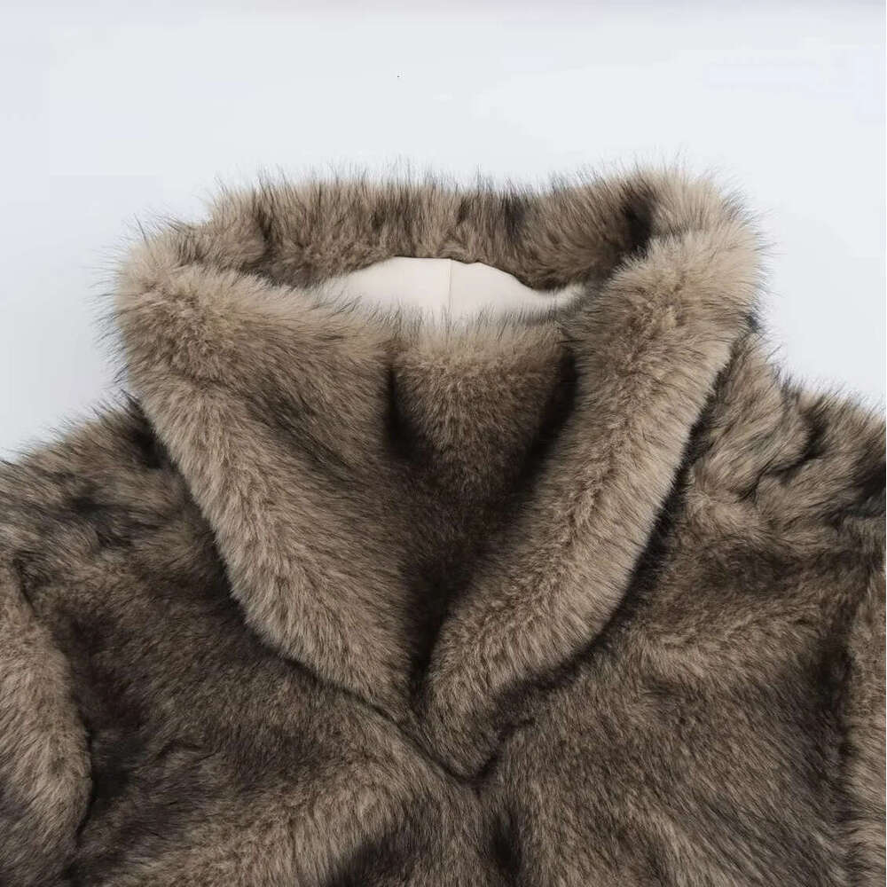 shanshi fur coat women Wind autumn and winter women's fashion street artificial effect fur high neck hoodie top