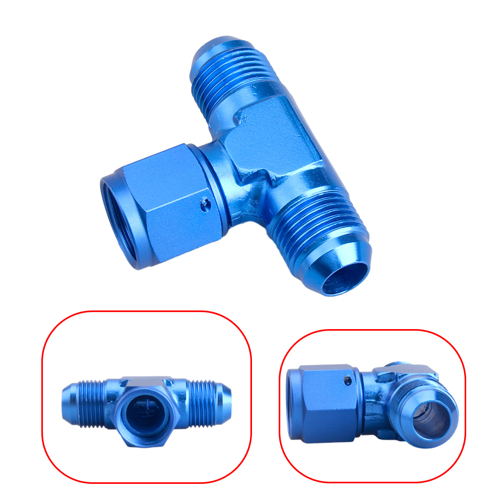 Aluminum Flare AN4 AN6 AN8 AN10 AN12 Female To Male Tee On Side Thread Fitting Adapter Black