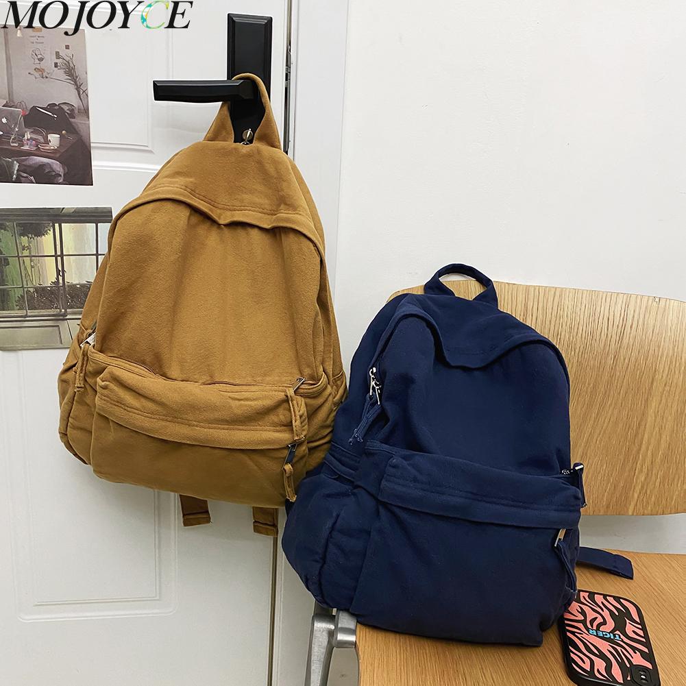 Women College Backpack Casual Solid Color Hiking Backpack Outdoor Sport School Bag Large Capacity Travel Laptop Rucksack 13e38