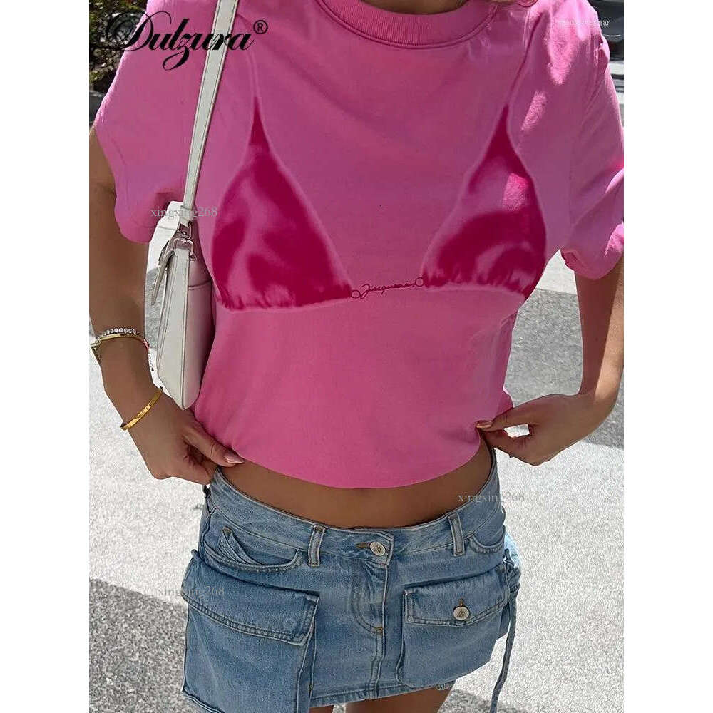 Summer Short Sleeve O Neck Bikini Print T Shirt Sexy Streetwear Casual Sportswear Tee Tshirt Y2K