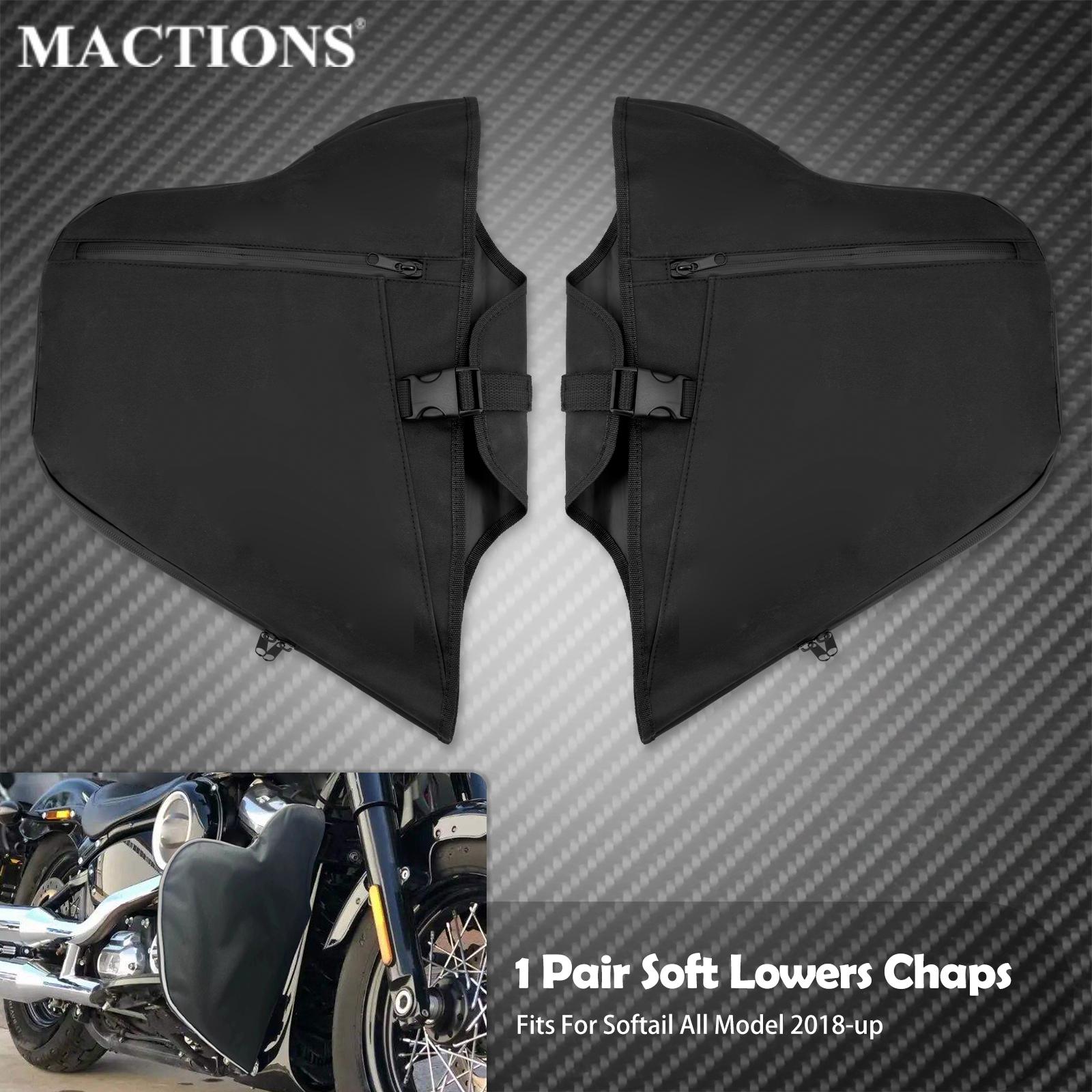 Motorcycle Soft Lowers Chaps Engine Guard Cover Leg Warmer Bag Waterproof For Harley Softail Breakout Fat Boy Slim FXDB 2018-23