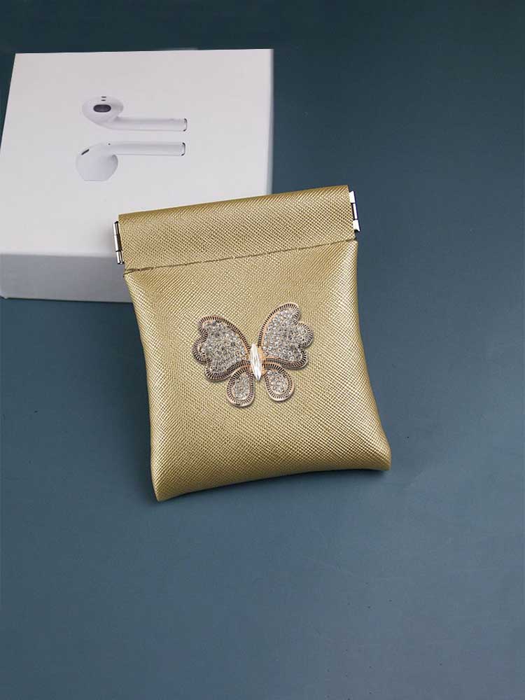 Simple Key Wallets - PU Mini & Coin Holder Gold Crystal Dangle Decor 9ec4e