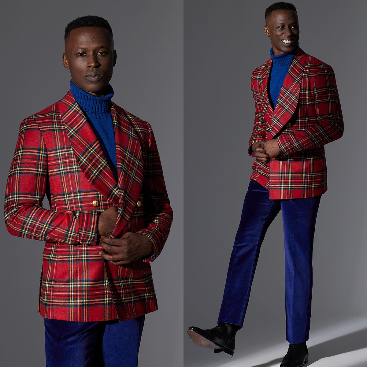 Vintage Men's Blazer Wedding Tuxedos Shawl Lapel Double Breasted Tartan Ceremony Formal Groom Wear Party Birthday Coat Custom Made