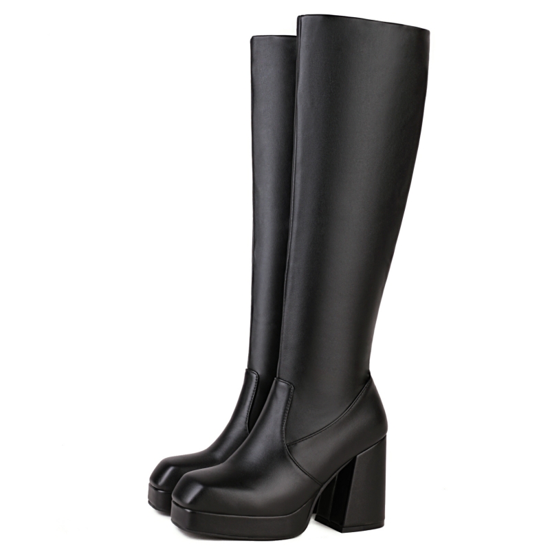 Knee Platform High Boots For Women 2023 Winter Trends Black Green Goth Heels Long Rain Boot Party Dance Shoes Female