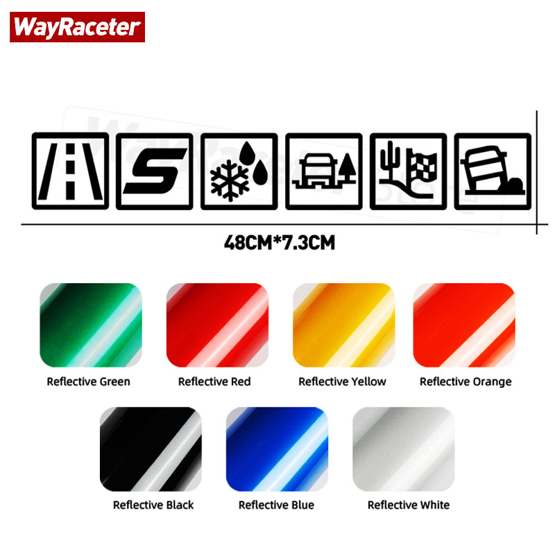 Reflective Door Trunk Side Window Sticker Terrain Response Icons Graphics Vinyl Decal For Ford F-150 Ranger Raptor Accessories