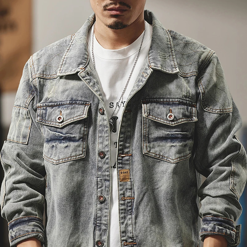 Mens clothingMens casual coatMens denim jacketJean jacket for mencow boy 241108