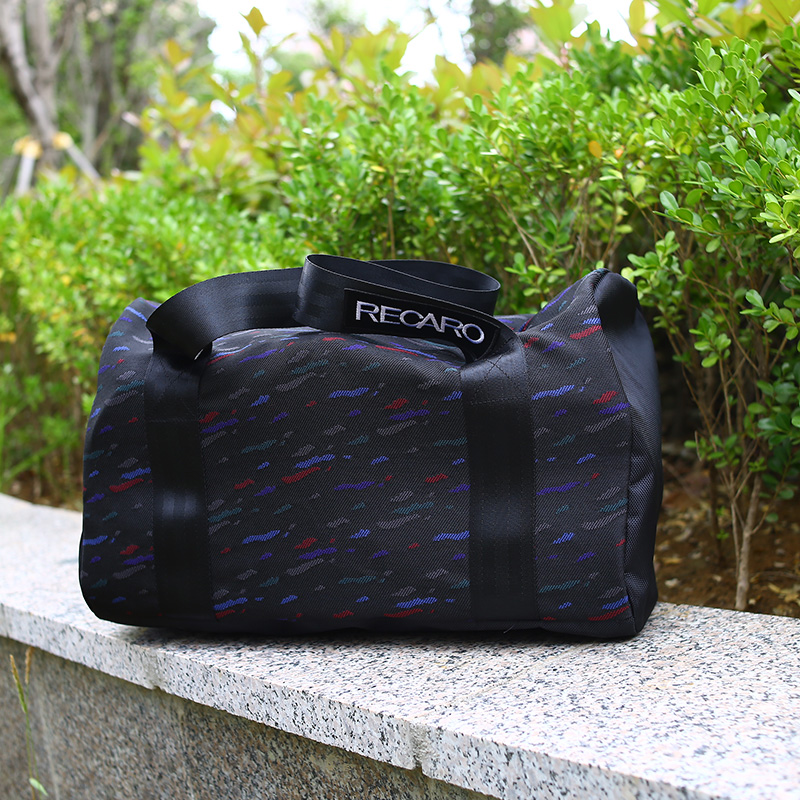 JDM Style Japan Le Mans Confetti Recaro Fabric Large Canvas Handbag Racing Duffle Outdoor Travel Sports Lage Bag Seat Harness 2f48 4