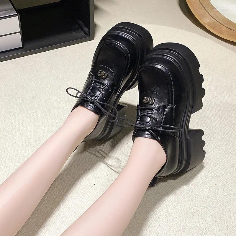 Dress Shoes British Style Round Toe Woman Flats Autumn Loafers With Fur Shallow Mouth Clogs Platform Oxfords Casual Female Sneakers Pr hurenlakeshoes