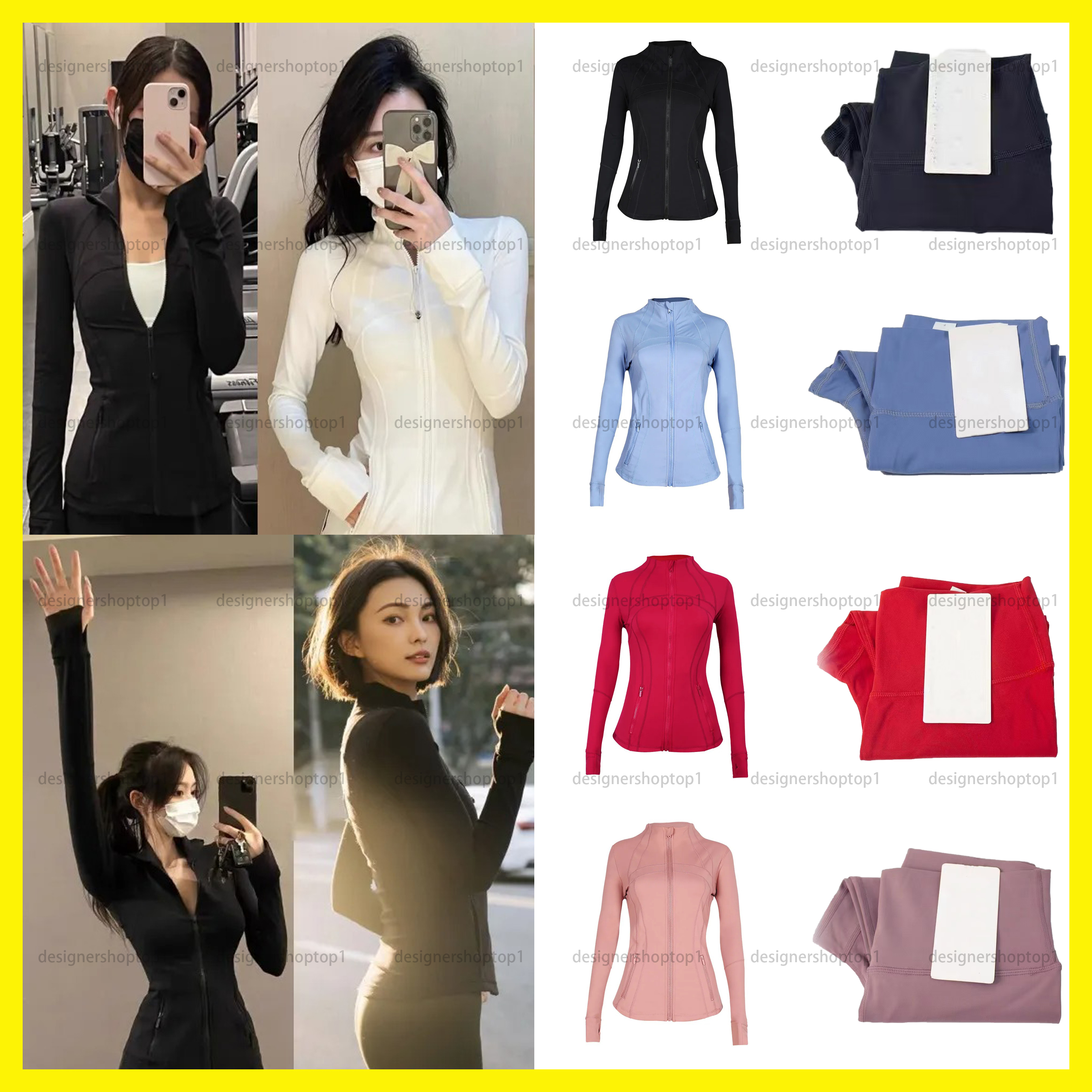 Designer womens jackets yoga jacket womens define workout sports fitness quick drying sport jackets solid color jacket zipper jogging sportswear women jacket coat