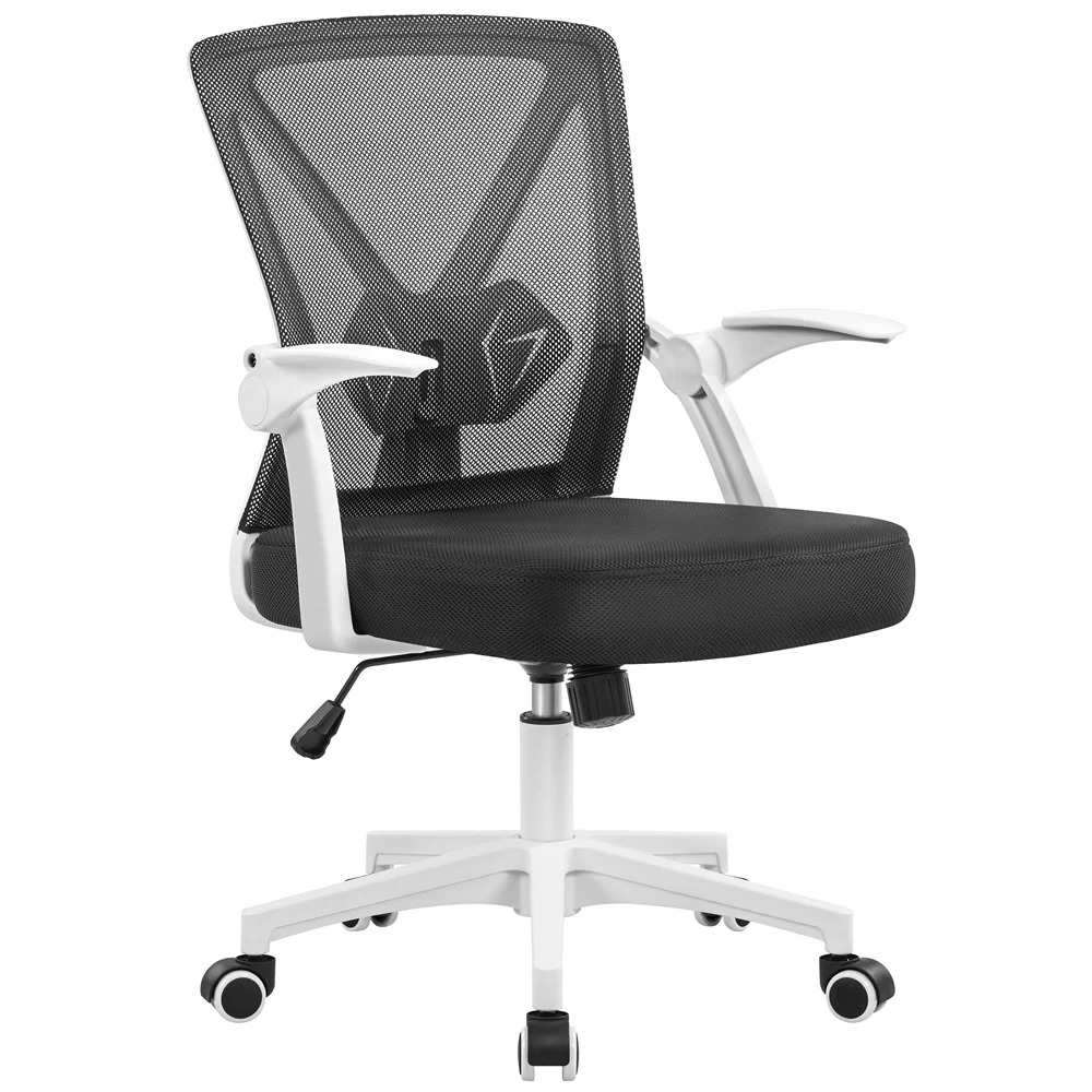 Black Desk Chair Adjustable Ergonomic Mesh Office Chair With 90° Flip-up Armrests for Home Office Computer Armchair Gaming Gamer