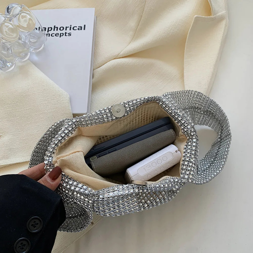 Women Bags Fashion Sequins Woven Bag Female Sparkly Evening Party Travel Holiday Shoulder Lady Handbag 241112