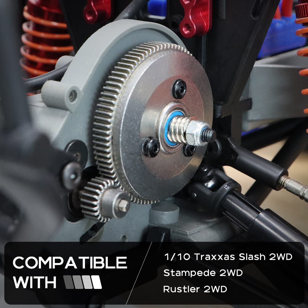 GLOBACT Steel 86T Spur Gear with 19T 21T Pinions Gears for Slash Rustler Stampede 2WD 1/10 RC Crawler Car Upgrades