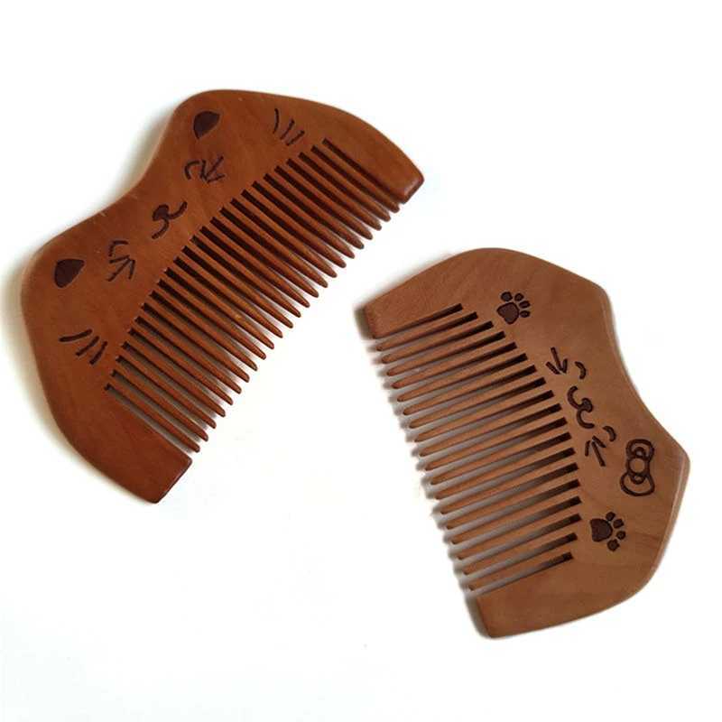 Natural peach wood hair comb closed teeth anti-static head massage hair care wooden tools styling accessories beauty products W241112