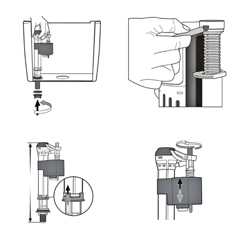 WETIPS Toilet Fitting Vaule Water Saving Adjustable Flush Toilet Tank Drain Fittings System Water Saving Toilet Flush Kits