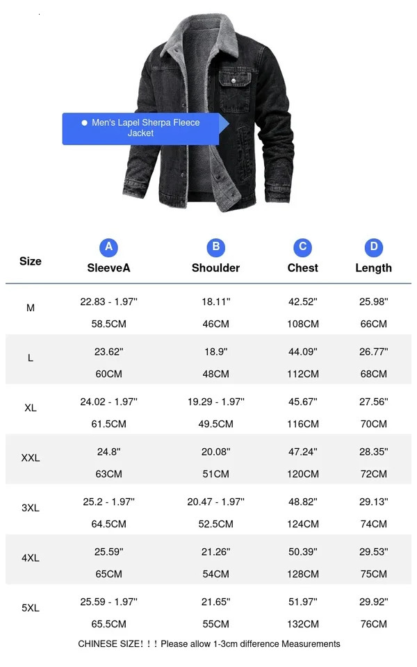 DIMUSI Mens Winter Jacket Fashion Lapel Sherpa Fleece Lined Thicken Denim Jean Trucker Jacke Men Jeans Coats Clothing 5XL 241108