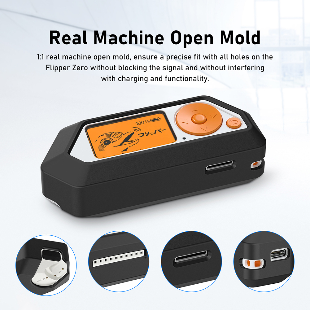 3-Piece For Flipper Zero Set Silicone Case+Screen Protector+Hard Case Anti-Scratch ddmysmile Protective Cover Game Accessories Smile +Screen Protector