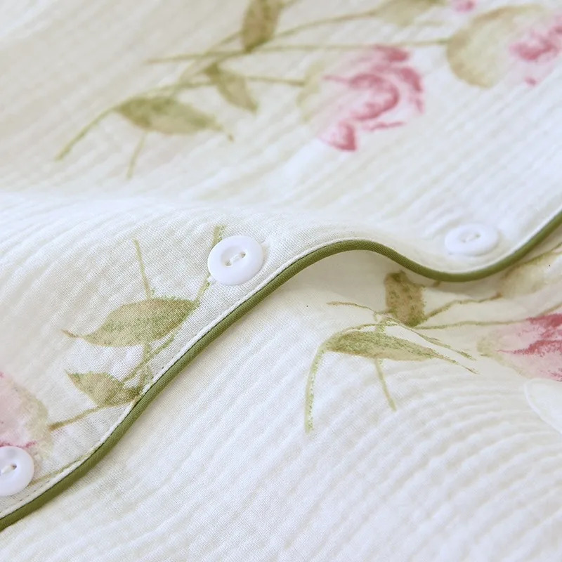 Flower Printed Pajamas Cotton Womens Pajamas Home Pajamas Long Sleeve Underwear Set Autumn Pajamas Girls Sleep 241112