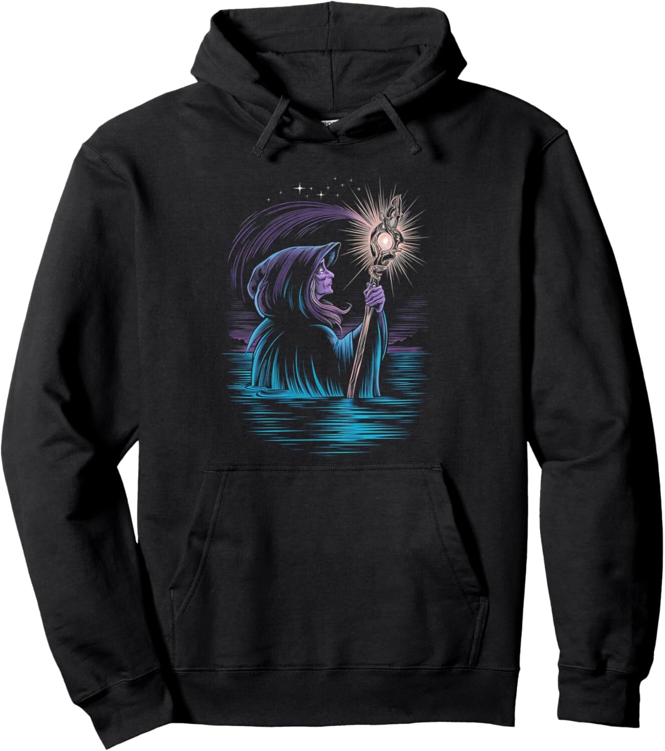 Hoodie for Mens Womens Wizard Enchanted Staff Magic Spell Illustration Graphic Tees Pullover Hoodie Graphic Hoodies sweatshirt