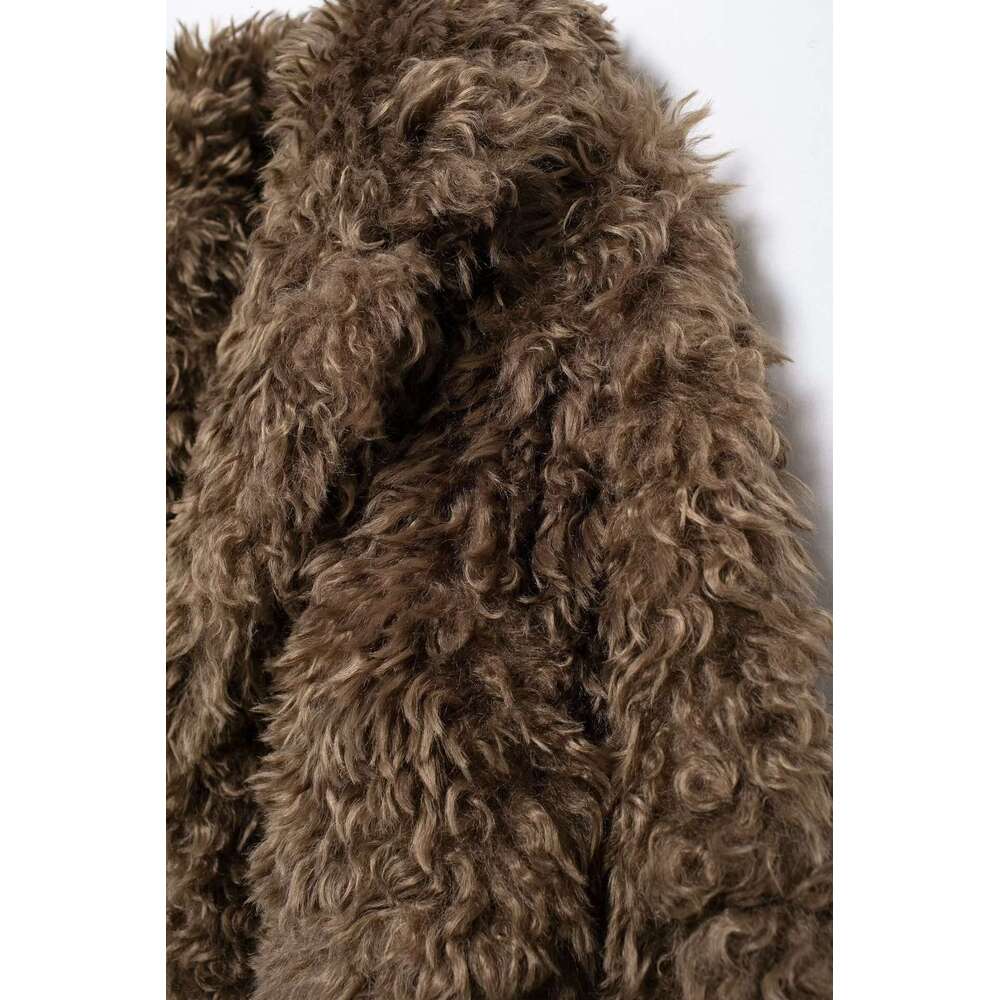shanshi fur coat women autumn faux fur mid length coat outerwear women's clothing