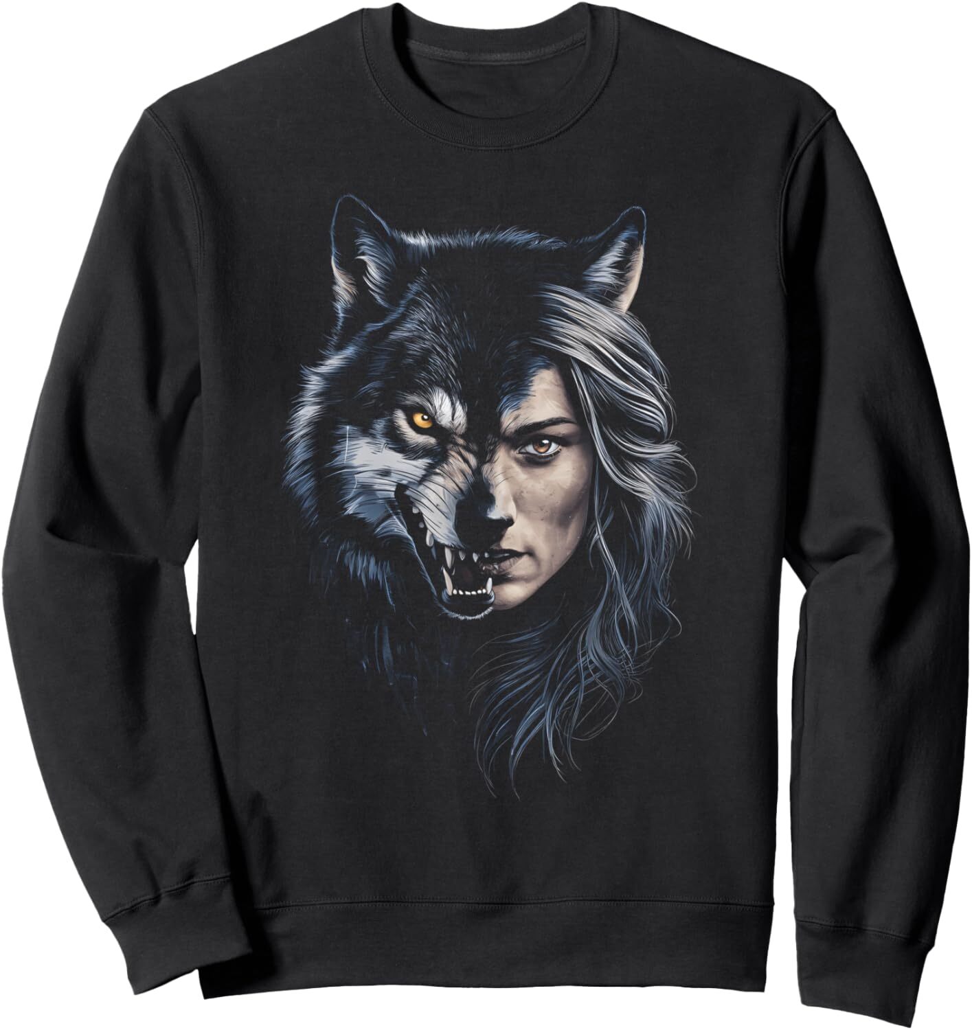 Long Sleeve Shirts for Men sweatshirt Wolf Woman Nature Lover Wildlife Howl Design Graphic Tees Sweatshirt T shirt Tee Streetwear Casual tops clothes