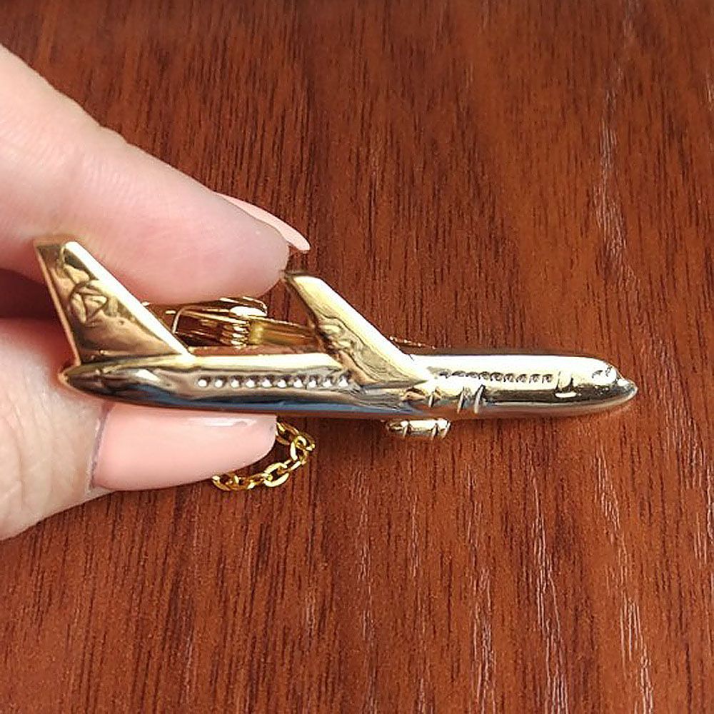 High Quality Retro Airplane Shape Tie Clip Wedding Shirt Tie Pin Accessories Classic Design Simple Practical Necktie Clasp