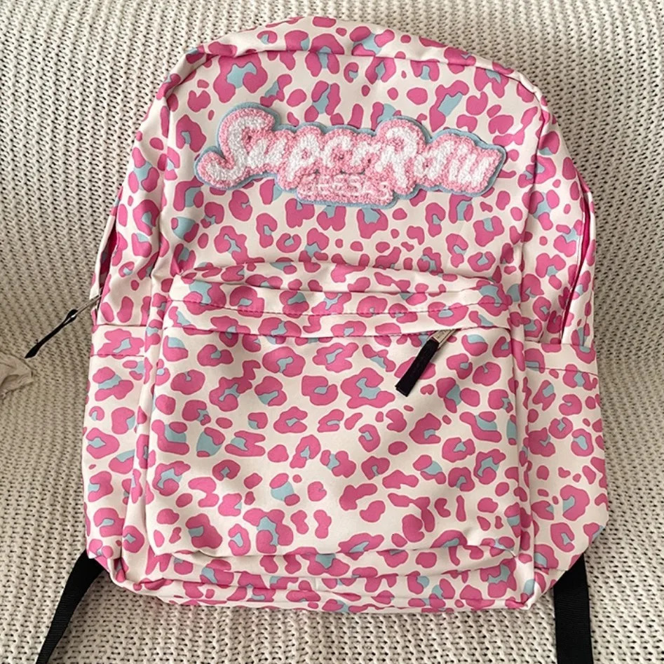 LEFTSIDE Womens Casual Pink School Backpack Y2K Student Korean Style Backpack 241111