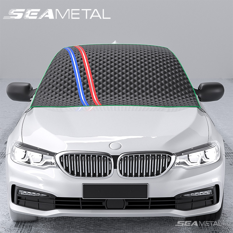 SEAMETAL Car Front Window Covers For Winter Auto Windshield Protector Snow Ice Cover Reflective Strip Oxford Cloth Accessories