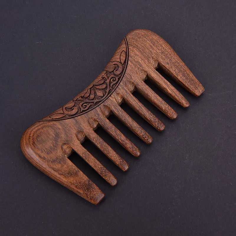 Meridian Comb Portable Scalp Massage Wide Toothed Solid Wood Comb Natural Ebony Anti Static Massage Comb W241112