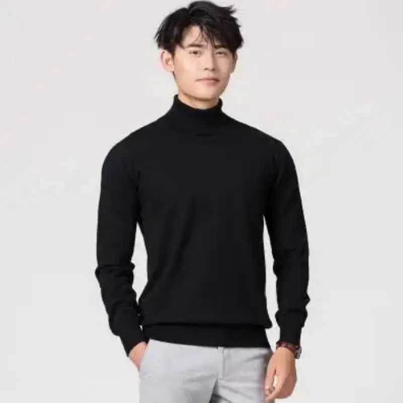 Home>Products>Cashmere>Cotton Blended Turtle Neck Mens Jumper W2411111