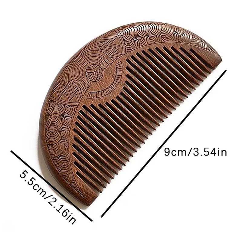 Pocket sized wooden comb natural black gold sandalwood ultra wide teeth anti-static lice free beard comb hair styling W241112