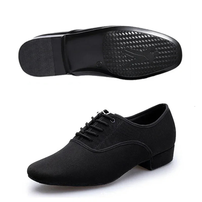 Mens Modern Jazz Sneakers Professional Black Oxford Upper Latin Salsa Shoes Plus Size Low Heel Tango Dance Ball Shoes 241111