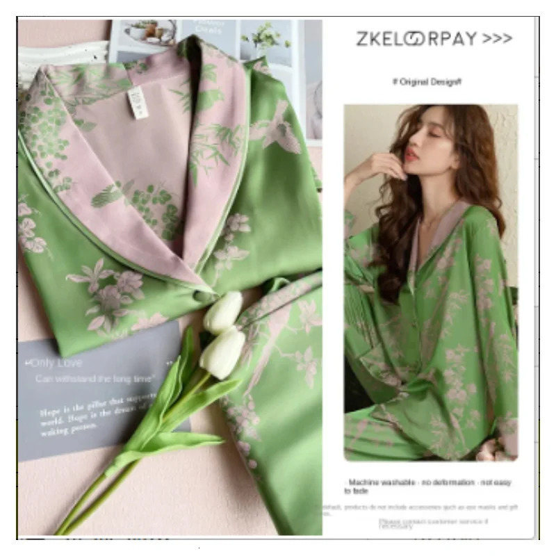 Womens summer ultra-thin breathable cool pajama set for sale 241112