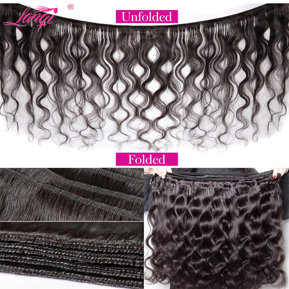 Body Wave Human Hair Bundles With Closure Brazilian Remy Hair Weave 3/4 Bundles With Frontal Natural Color Hair Extensions c4873